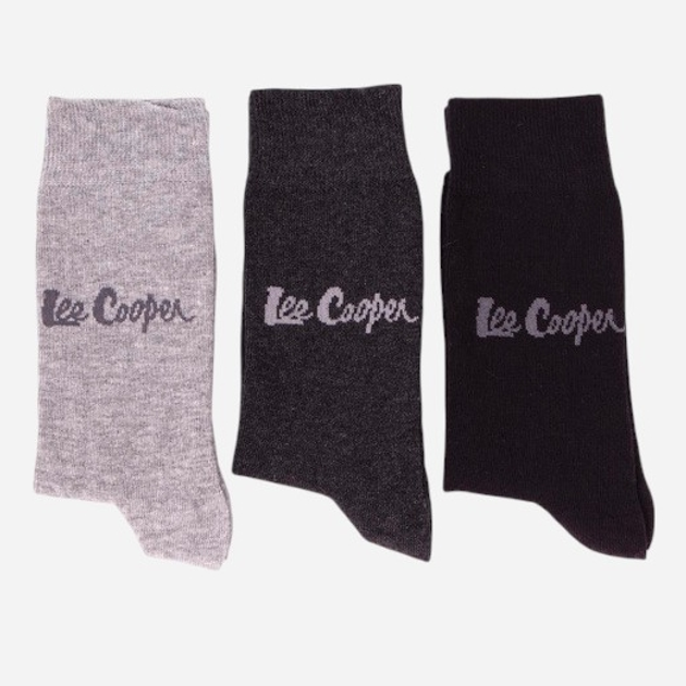 Набір чоловічих шкарпеток високих бавовняних Lee Cooper Anksocks 727 Чорний/Сірий (5906598069304) - зображення 2