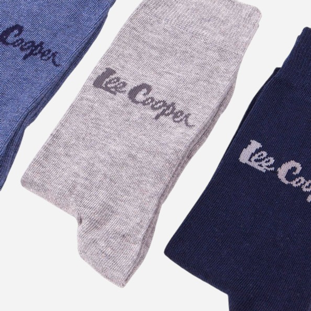 Набір чоловічих шкарпеток високих бавовняних Lee Cooper Anksocks 728 Синій/Сірий (5906598069311) - зображення 3