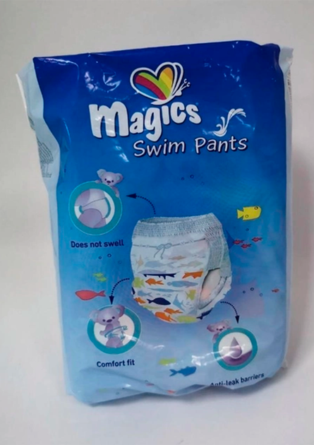 Подгузники-трусики для купания Magics Swim Pants S (3-8кг) 12шт - Фото 3 Подгузники-трусики для купания Magics Swim Pants S (3-8кг) 12шт - изображение 3