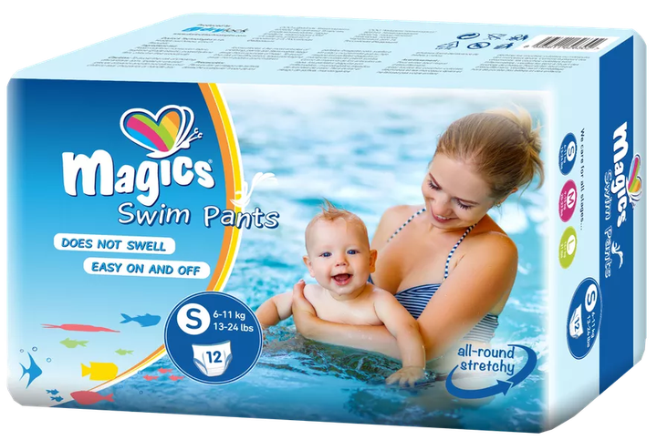 Подгузники-трусики для купания Magics Swim Pants S (3-8кг) 12шт - Фото 4 Подгузники-трусики для купания Magics Swim Pants S (3-8кг) 12шт - изображение 4