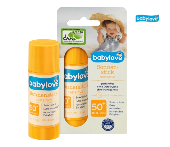 Сонцезахисний стік Sensitive SPF 50+ babylove, 20 г - Фото 1 Сонцезахисний стік Sensitive SPF 50+ babylove, 20 г - зображення 1