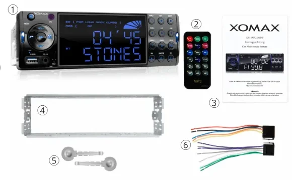 Автомагнитола XOMAX XM-VRSU413BT / Bluetooth / FM / USB / AUX / microSD slot / 1DIN Б/В - изображение 2