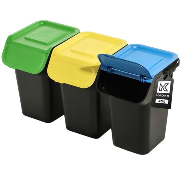Набір контейнерів для сміття Kadax 25 л х 3 шт (5903699492826) - зображення 1