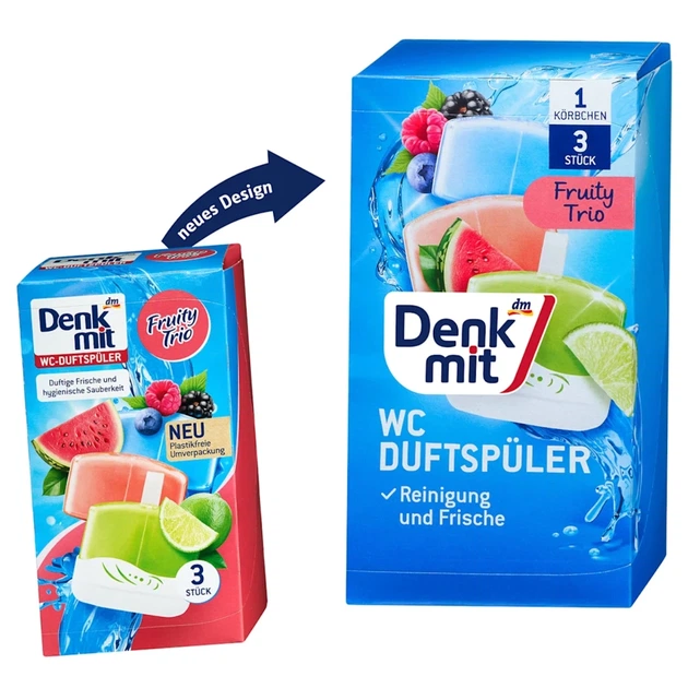 Освежитель для туалета Denkmit Fruity Trio, 165 мл., 2-ве упаковки по 3 шт. - изображение 5