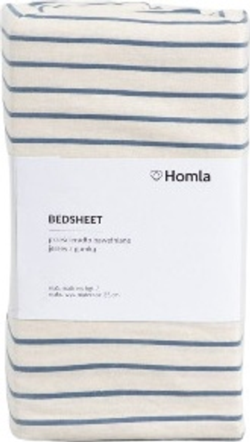 Простирадло Homla Rander джерсі Бежево-синє у смужки 90 x 200 см (5906496740848) - зображення 1