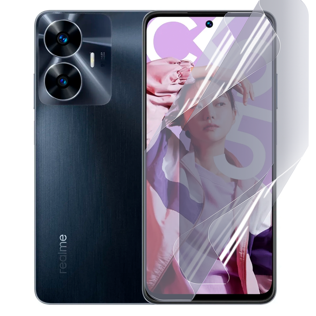 Антишпион приватная плёнка гидрогелевая для смартфона Realme C55 противоударная прозрачная - Фото 1 Антишпион приватная плёнка гидрогелевая для смартфона Realme C55 противоударная прозрачная - изображение 1
