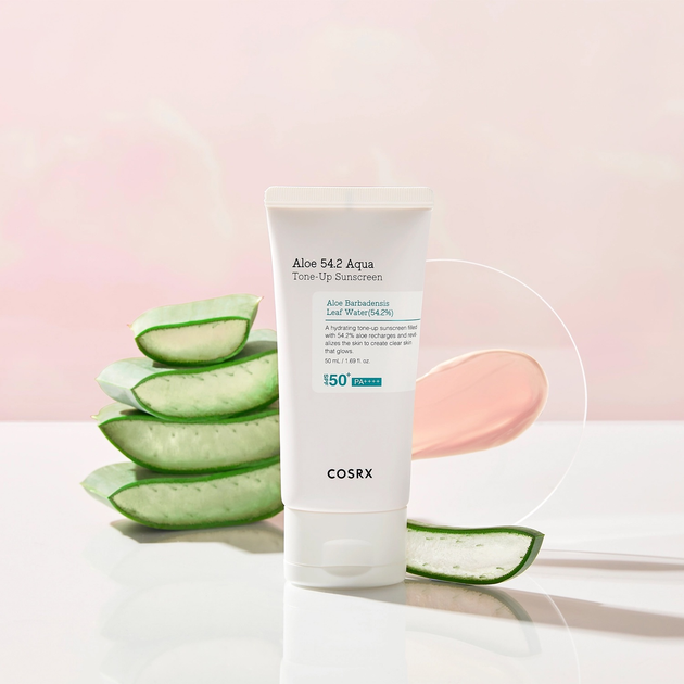 Крем сонцезахисний Cosrx Aloe 54.2 Aqua Tone-Up SPF50+/PA++++ зволожуючий 50 мл (8809598455405) - зображення 5