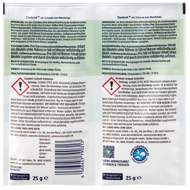 Порошок от накипи и известкового налета Denkmit Nature, 50 г - Фото 2 Порошок от накипи и известкового налета Denkmit Nature, 50 г - изображение 2