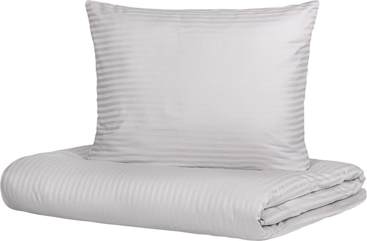 Komplet pościeli Homla Basic Agnes Poszewka na pościel 220 x 200 cm + 2 poszewki na poduszki 70 x 80 cm satynowy żakardowy Szary (5902869952641) - obraz 1