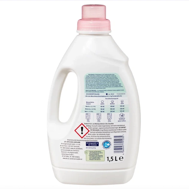 Гипоаллергенный гель для стирки шерсти и деликатного белья Denkmit Ultra Sensitive, 1,5 л, 30 стирок - изображение 2