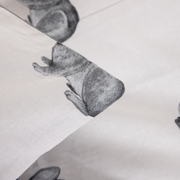Komplet pościeli Homla B2 Rabbits Essentials Poszewka na pościel 160 x 200 cm + 2 poszewki na poduszki 70 x 80 cm bawełniany w króliki Biały (5906496736919) - obraz 3