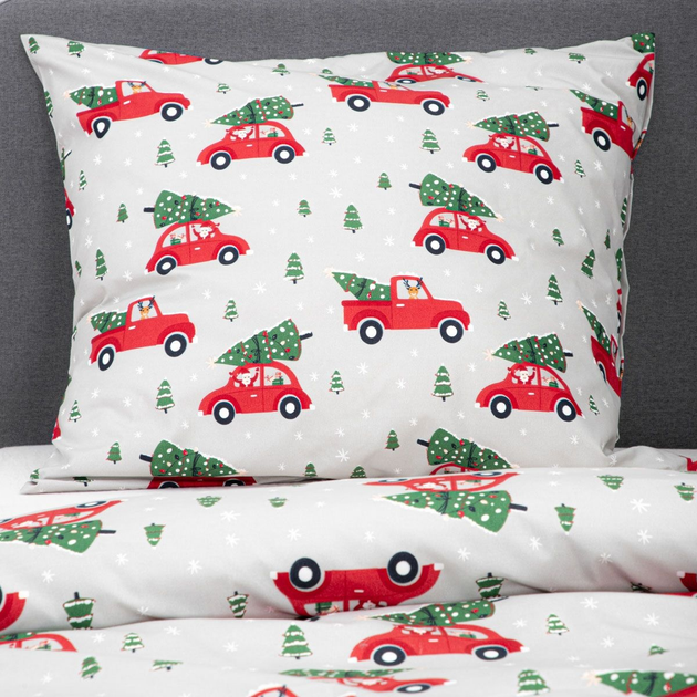 Комплект постільної білизни Homla Holly Jolly Bil Підковдра 160 x 200 см + 2 наволочки 70 x 80 см з мікрофібри в автомобілі Сірий (5904183830056) - зображення 5