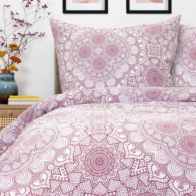 Komplet pościeli Homla Calloway Poszewka na pościel 140 x 200 cm + 1 poszewka na poduszkę 70 x 80 cm z mikrofibry i wzorem Różowy (5904183880242) - obraz 6