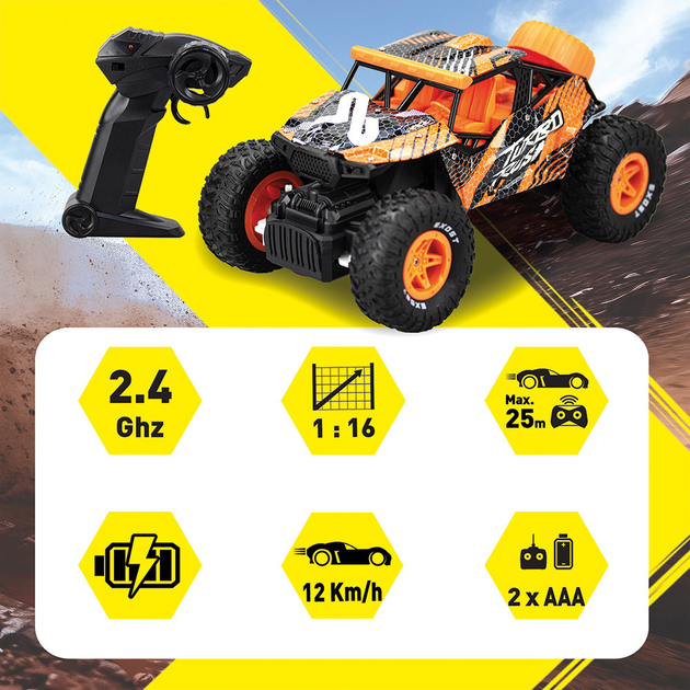 Радіокерований автомобіль EXOST Turbo Rush масштаб 1:16 (4891813206750) - зображення 9