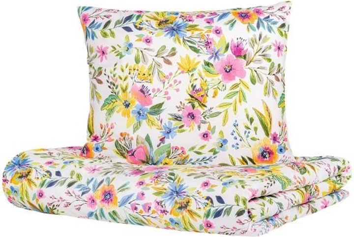 Komplet pościeli Homla Floral Essentials Poszewka na pościel 160 x 200 cm + 2 poszewki na poduszki 70 x 80 cm z mikrofibry w kwiatki Biały (5906496742804) - obraz 1