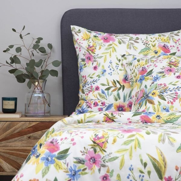 Komplet pościeli Homla Floral Essentials Poszewka na pościel 220 x 200 cm + 2 poszewki na poduszki 70 x 80 cm z mikrofibry w kwiatki Biały (5906496742798) - obraz 4