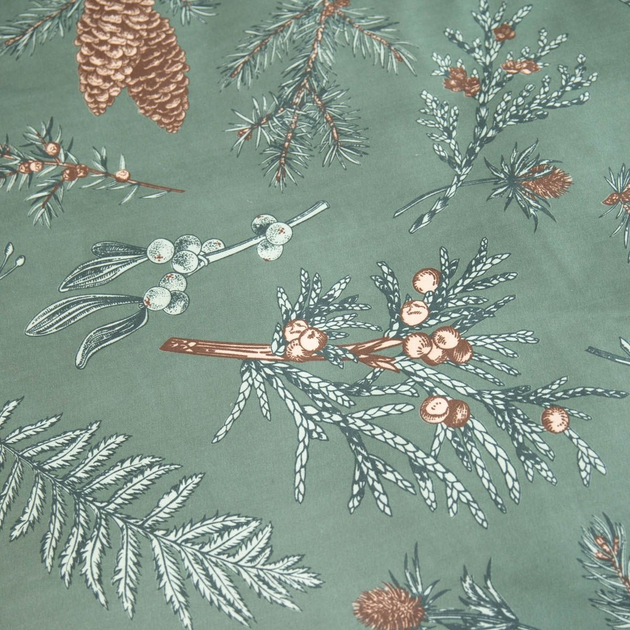 Komplet pościeli Homla Foret Poszewka na pościel 220 x 200 cm + 2 poszewki na poduszki 70 x 80 cm z mikrofibry w szyszki Zielony (5904183852546) - obraz 2