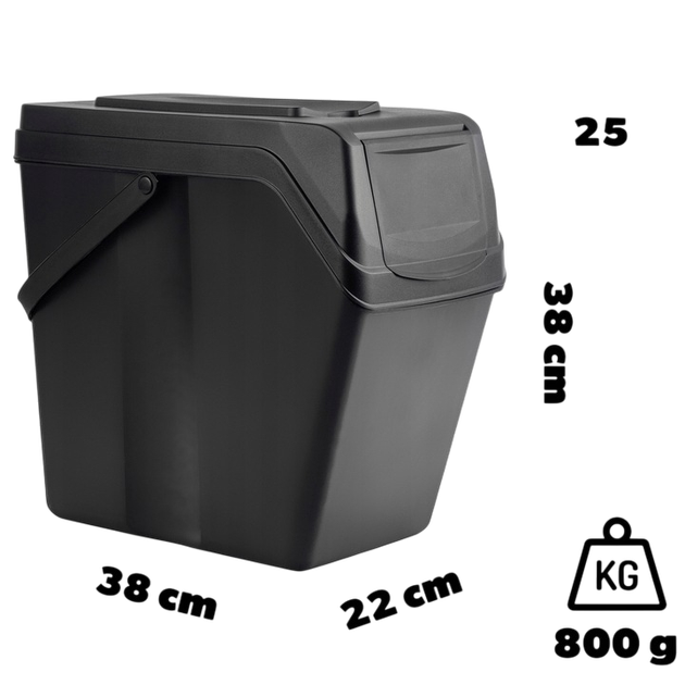 Набір контейнерів для сміття Kadax з наліпками баки 25 л × 3 шт (5903699492864) - зображення 2