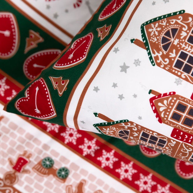 Комплект постільної білизни Homla Lapland Підковдра 160 x 200 см + 2 наволочки 70 x 80 см з мікрофібри в будиночки Різнокольоровий (5904183858555) - зображення 2