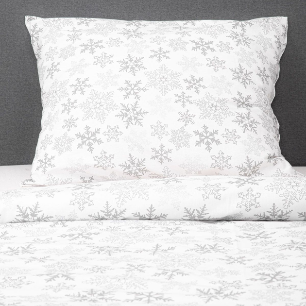 Комплект постільної білизни Homla Simply Scandy Lugn Підковдра 160 x 200 см см + 2 наволочки 70 x 80 см бавовняний в сніжинки Білий (5902869942000) - зображення 16