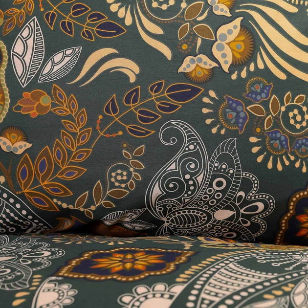 Komplet pościeli Homla Tapua Poszewka na pościel 140 x 200 cm + 1 poszewka na poduszkę 70 x 90 cm bawełniany Zielony (5906496712463) - obraz 2