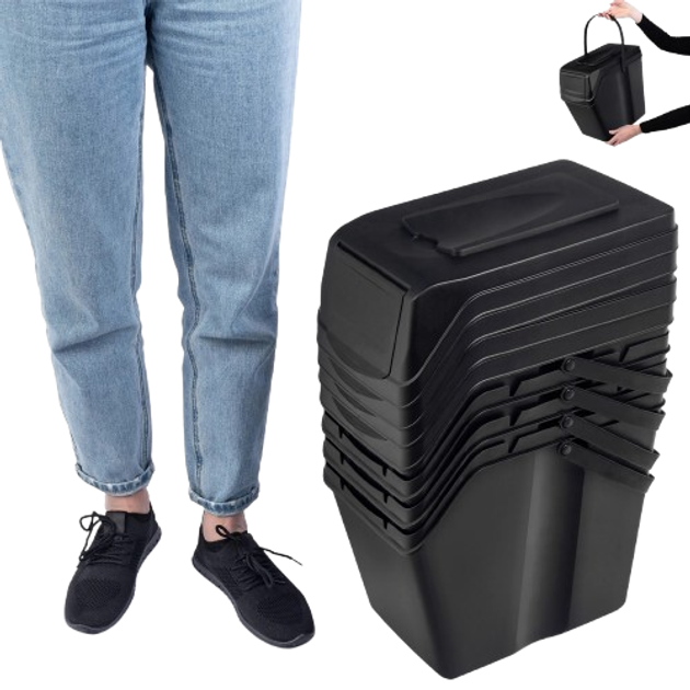 Набір контейнерів для сміття Kadax з наліпками баки 25 л × 4 шт (5903699492871) - зображення 3