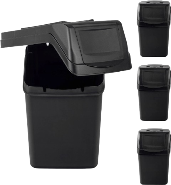 Набір контейнерів для сміття Kadax з наліпками баки 25 л × 4 шт (5903699492871) - зображення 4