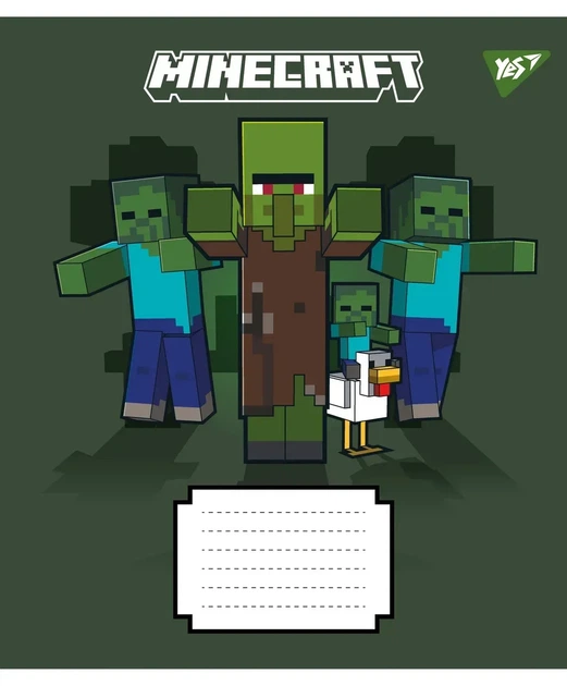 Зошит учнівський шкільний Yes Minecraft Signs А5 12 аркушів коса лінія - зображення 3