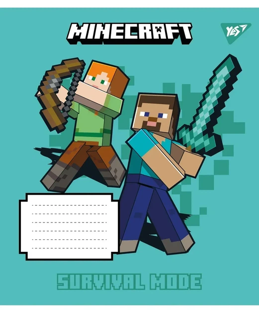 Зошит учнівський шкільний Yes Minecraft Signs А5 12 аркушів коса лінія - зображення 5