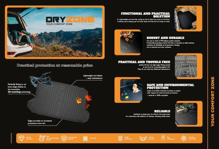 Килимок для багажника Frogum Dry Zone для Ford Focus Kombi від 2018 (5902643416628) - зображення 5