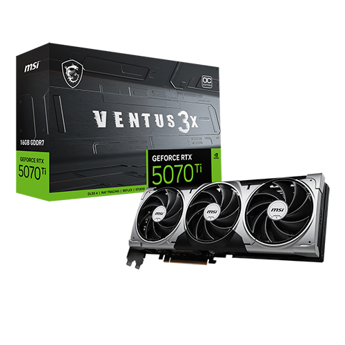 Видеокарта MSI VENTUS 3X OC NVIDIA GeForce RTX 5070 Ti 16GB 28000 MHz Silver - изображение 4