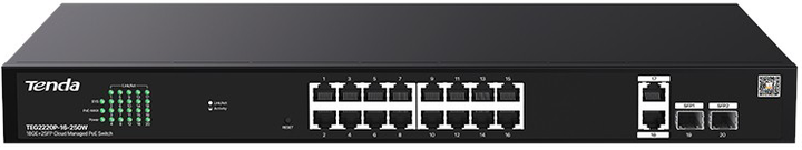 Комутатор Tenda TEG2220P (TEG2220P-16-250W) - зображення 3