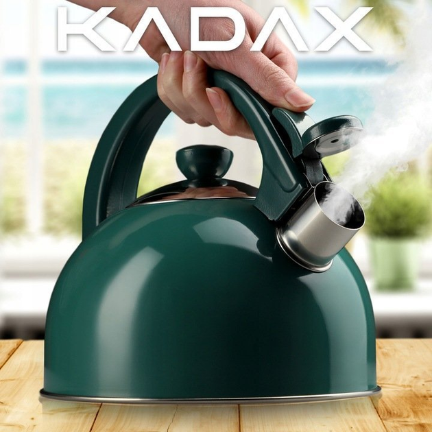 Czajnik nierdzewny Kadax Vasto z gwizdkiem zielony 1.7 l (5903699469323) - obraz 2