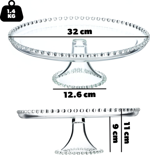 Patera na ciasto Kadax szklana 32 cm (5903699493915) - obraz 10
