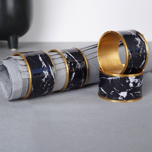 Zestaw obrączek na serwetki Vilde metalowe 4.5 cm x 4 szt (8720573688680) - obraz 7