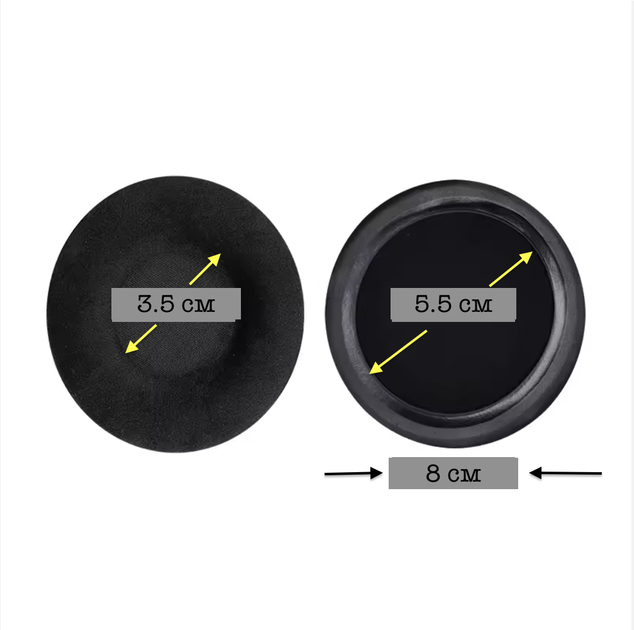 Амбушюры велюровые для наушников Pioneer HDJ-Cue1 black черные - изображение 3