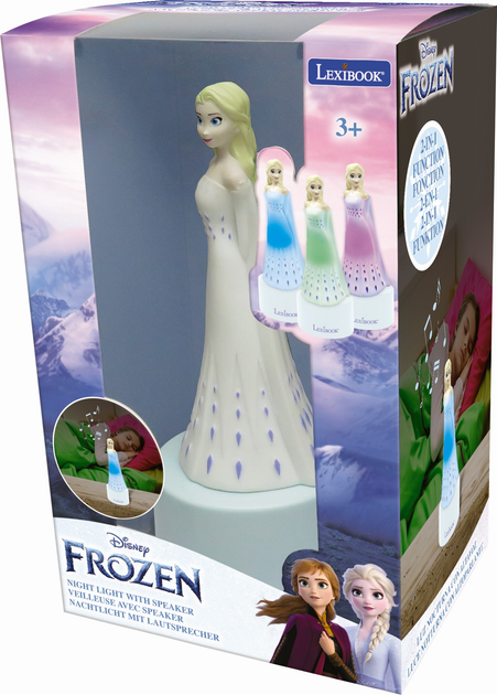 Lampka nocna dla dzieci Lexibook Frozen z głośnikiem NS01FZ (3380743098296) - obraz 1
