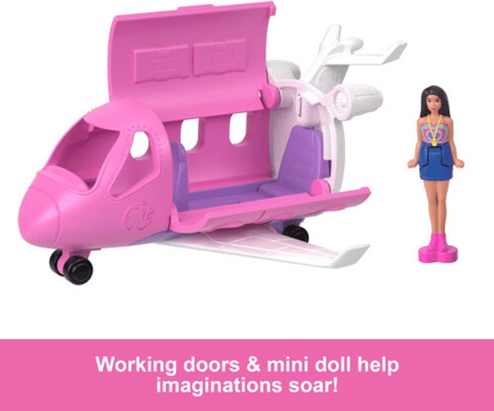 Набір іграшок Mattel Mini Barbieland літак з фігуркою 960-2444 (194735245260) - зображення 3