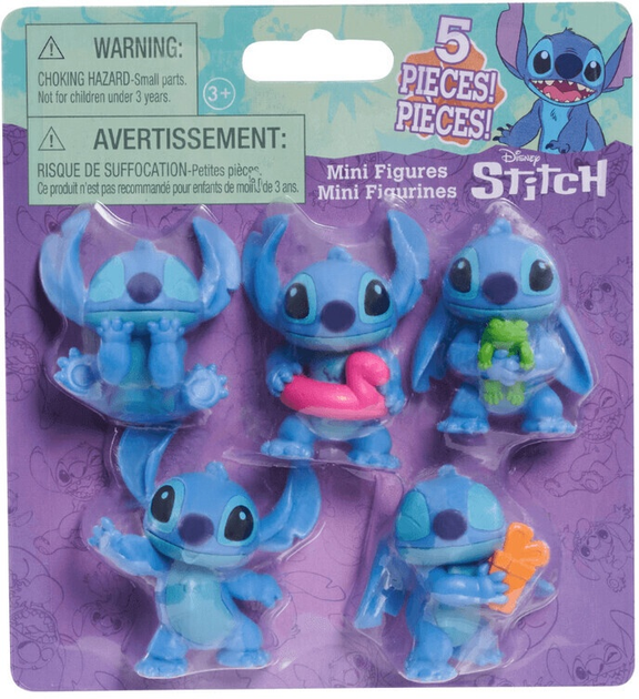 Zestaw figurek Just Play Disney Stitch 6 cm 5 szt 302-46257 (886144462672) - obraz 1