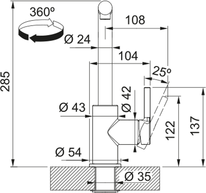 Кухонний змішувач Franke Lina L 115.0712.435 Чорний - зображення 3