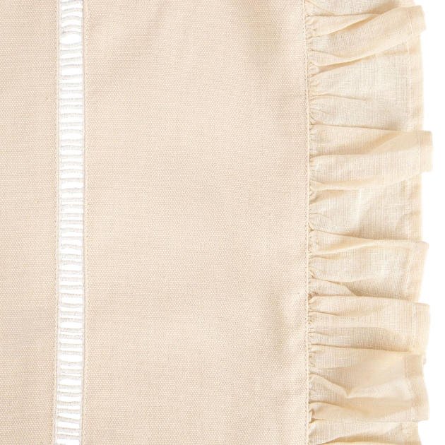 Obrus Homla Tadaro bawełniany z falbaną Beżowy 150 x 220 cm (5906496735639) - obraz 1