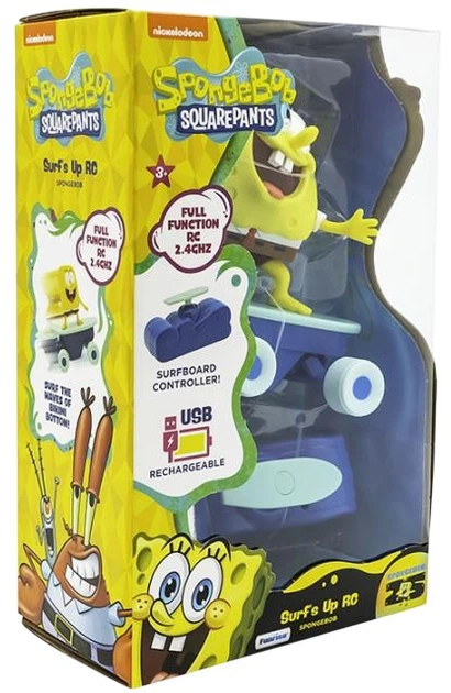 Zabawka zdalnie sterowana Sponge Bob FunRise RC figurka na deskorolce 71156 (021664711569) - obraz 5