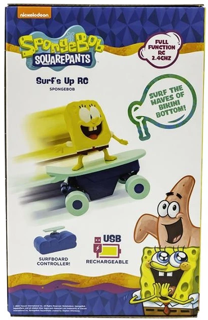 Zabawka zdalnie sterowana Sponge Bob FunRise RC figurka na deskorolce 71156 (021664711569) - obraz 6
