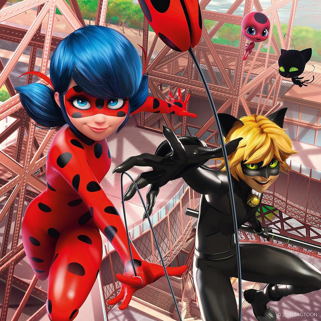 Пазл Ravensburger Miraculous Сонечко і Чорний Кіт 3 x 49 елементів 5189 (4005556051892) - зображення 2