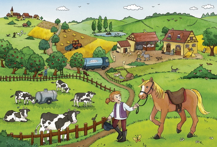 Пазл Ravensburger Робота на фермі 2 x 12 елементів 7560 (4005556075607) - зображення 3