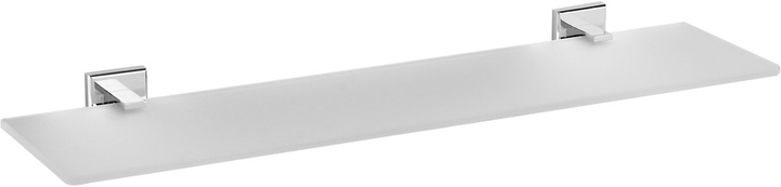 Полиця для ванної кімнати Fala Quad Chrom скляна 50 см 69321 (5906083028243) - зображення 1