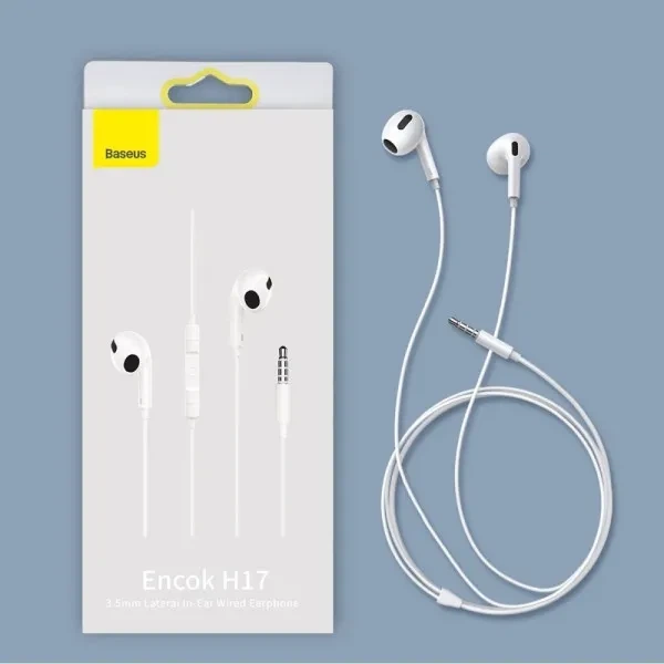 Проводные наушники Baseus Encok H17 White - Фото 5 Проводные наушники Baseus Encok H17 White - изображение 5