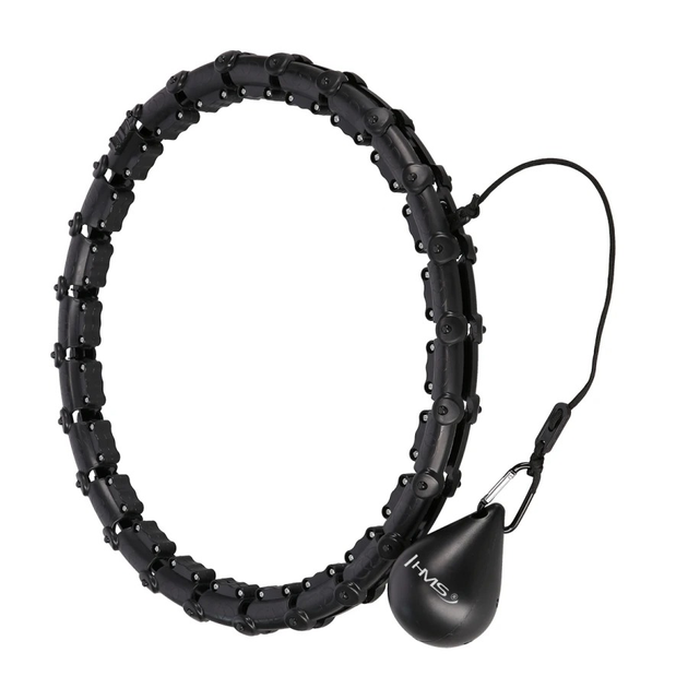 Zestaw HMS Hula hop HHW02 czarny z wypustkami i obciążnikiem + pas BR163 czerwony (5907695552805) - obraz 2