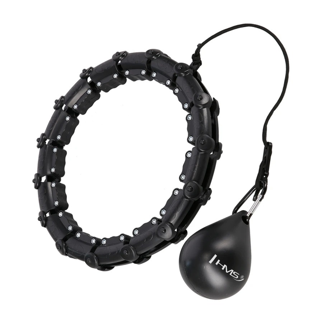 Zestaw HMS Hula hop HHW02 czarny z wypustkami i obciążnikiem + pas BR163 czerwony (5907695552805) - obraz 4