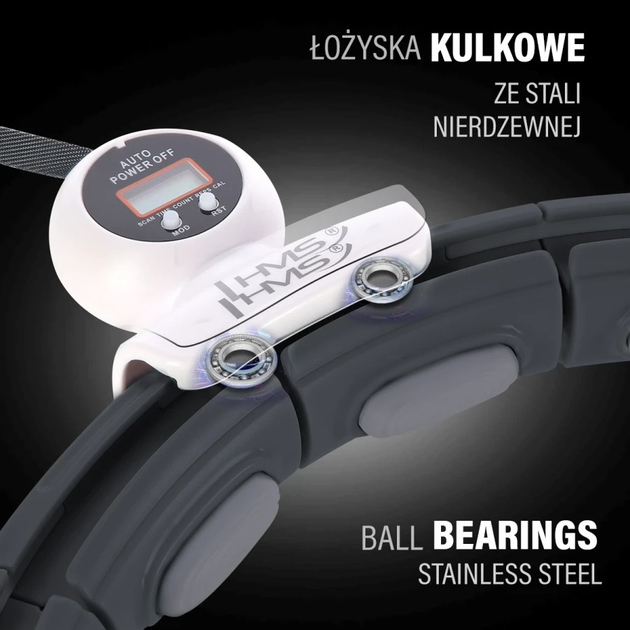 Zestaw HMS Hula hop magnetyczny HHM15 z licznikiem czarny + pas wyszczuplający BR163 czerwony (5907695511864) - obraz 9